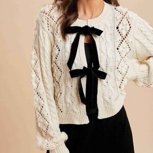 Cardigan with Velvet Ties *BRAND NEW*